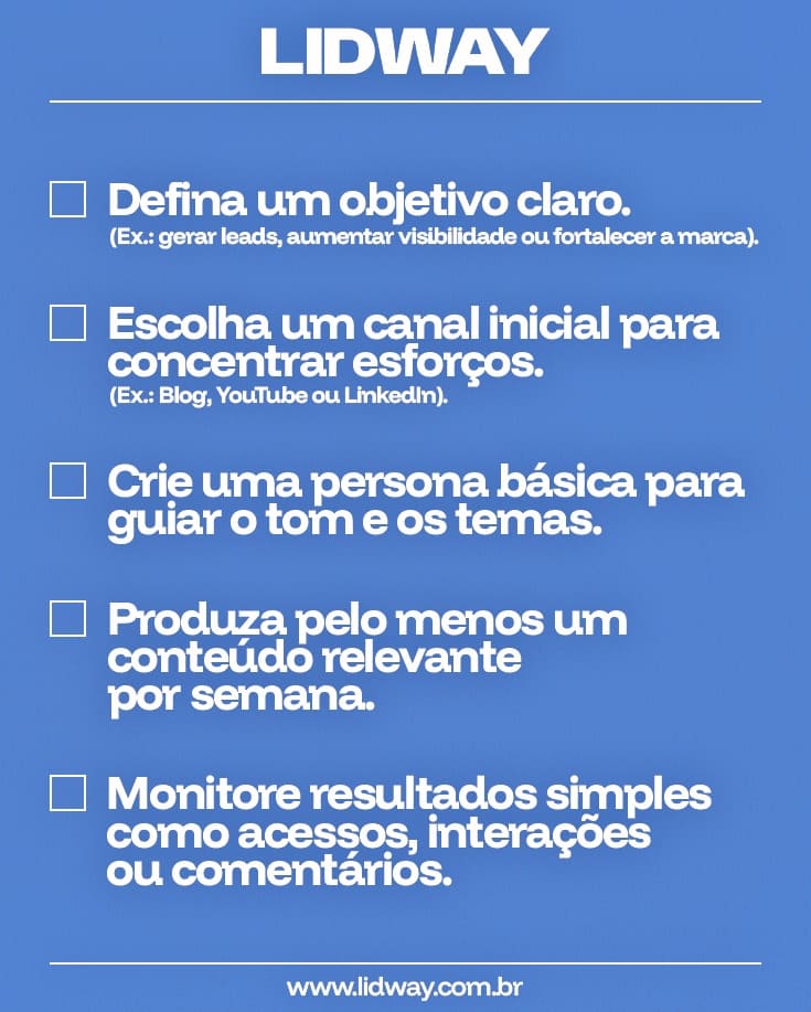 Imagem de Checklist com passo a passo para aplicar o marketing de conteúdo na sua empresa