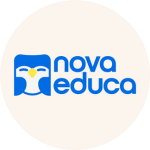 Logo da marca Nova educa em azul, cliente da Agência de Marketing Lidway