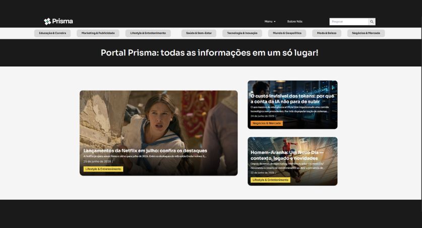 Imagem do site portal prisma, referência em construção de backlinks da Lidway